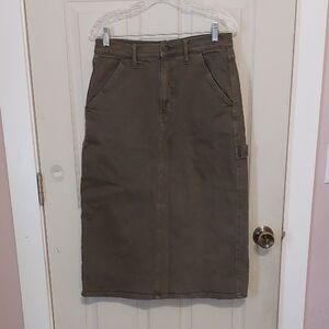 a.n.a Green High Rise Midi Maxi Pencil Skirt Womens Size 10